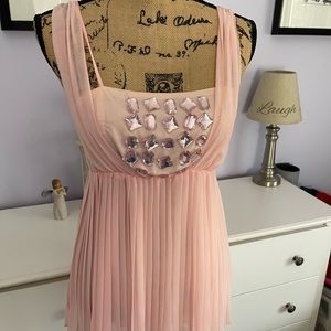 Pink chiffon sequin babydoll top